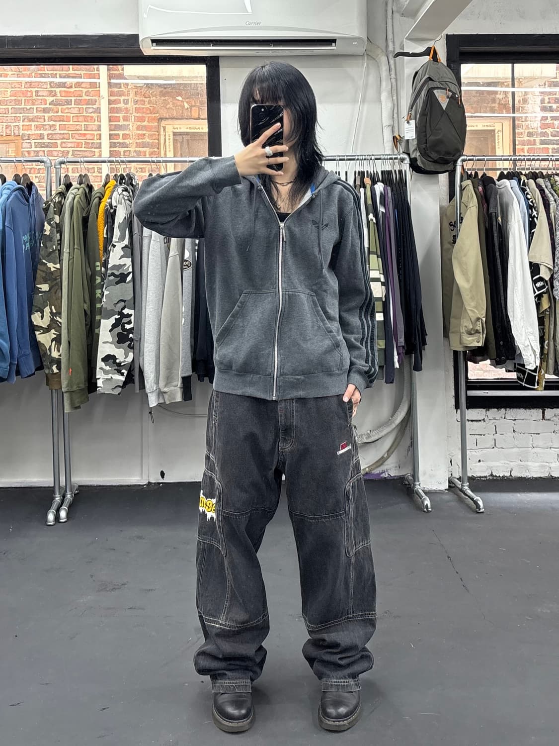 아디다스 파이어버드 그레이 후드집업 상품이미지2