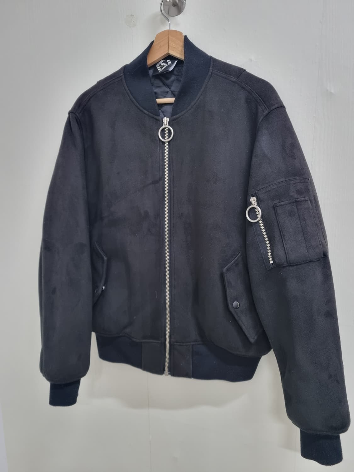 TRYTOTALK 블랙 스웨이드 MA-1자켓 XXL 상품이미지3