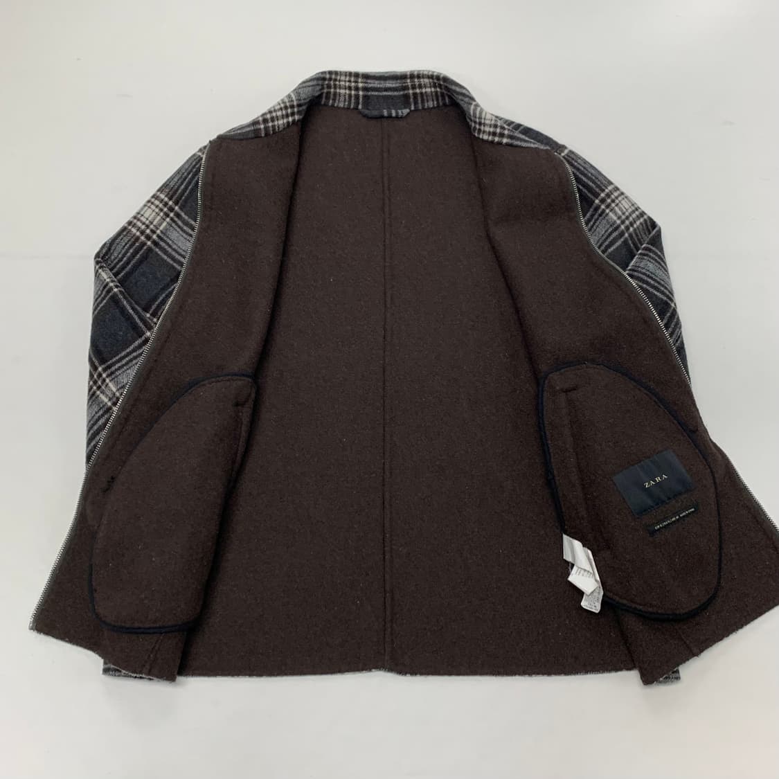 ZARA 자라 체크 모직자켓 상품이미지4