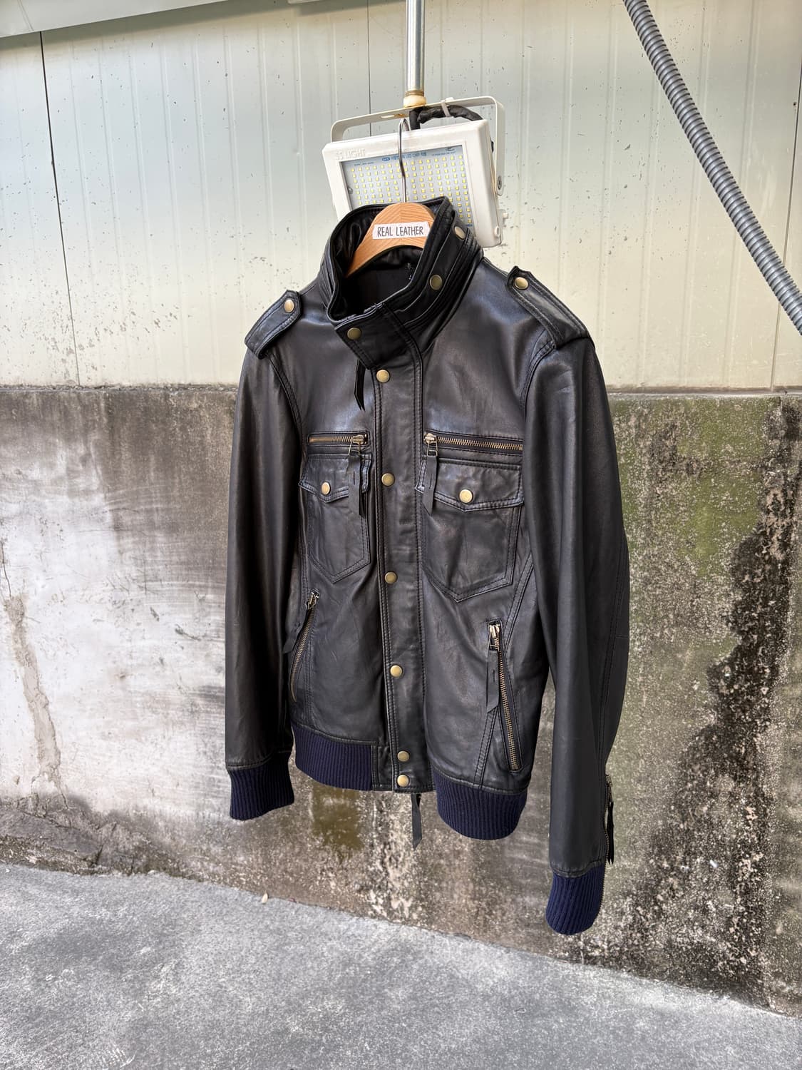 House of Blues 리얼 레더 투웨이 집업 자켓 상품이미지3