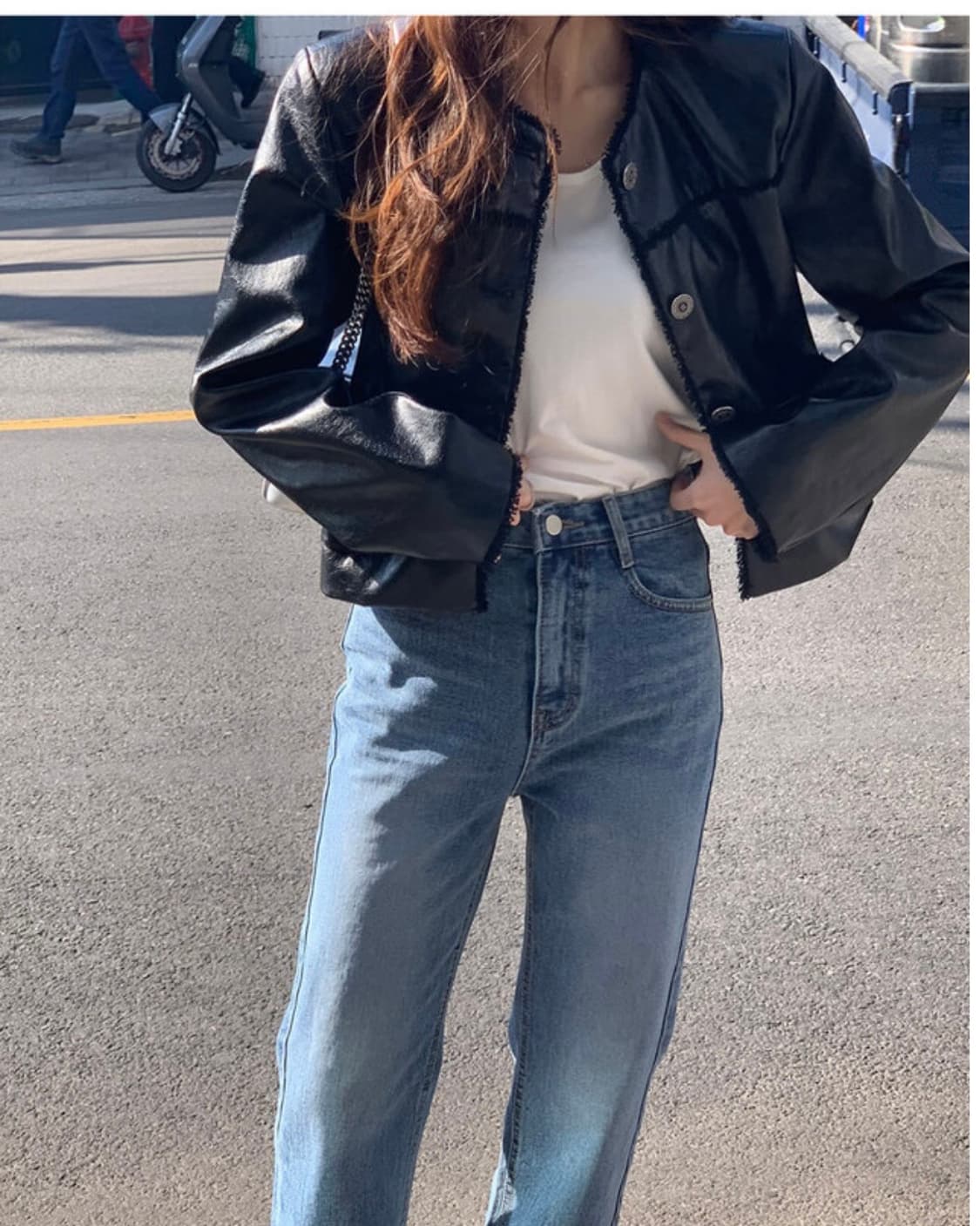 위드블룸 트위드 레더자켓 상품이미지4