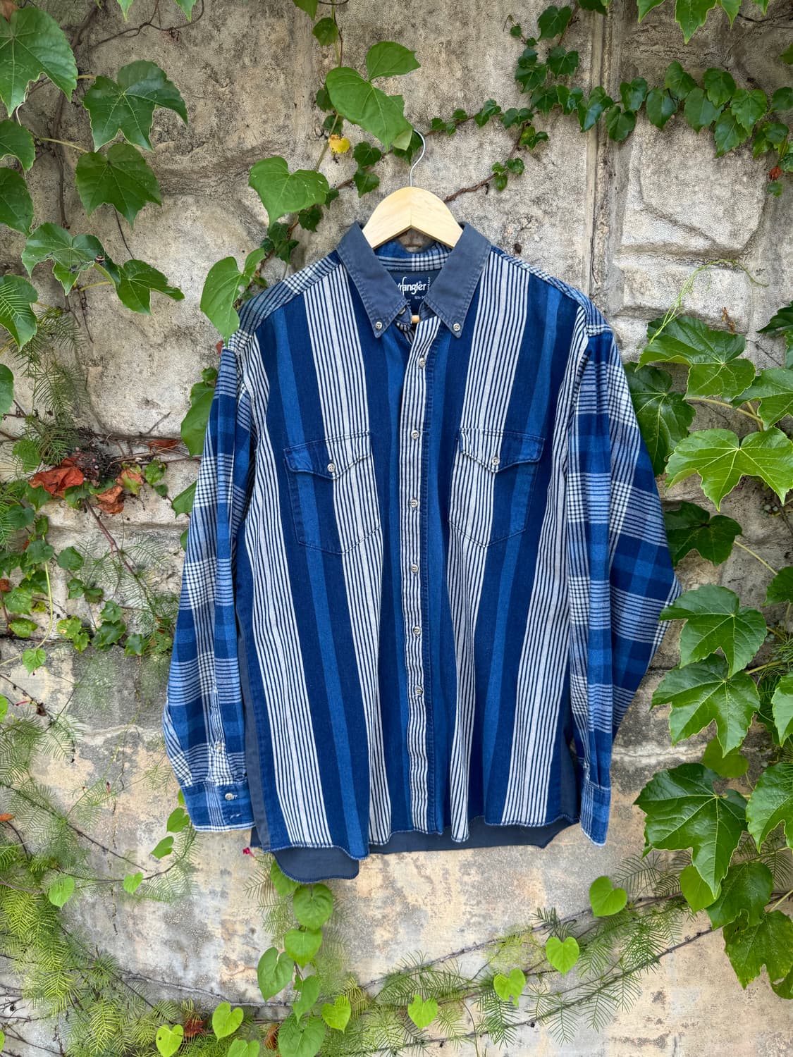 90s wrangler 랭글러 체크 코튼 웨스턴 셔츠 상품이미지1