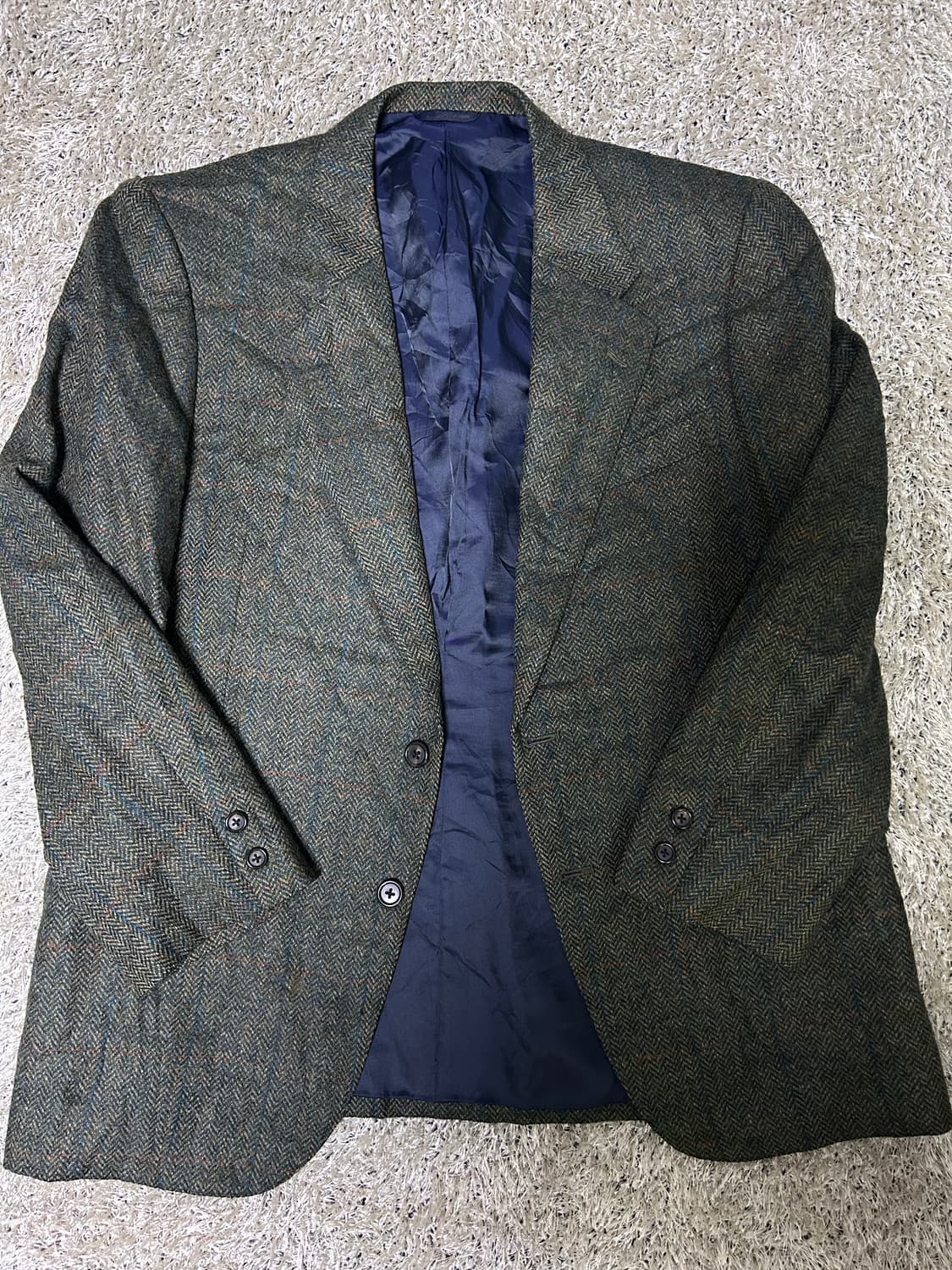 스코틀랜드원단 일제 헤링본 체크블레이저 사이즈 105 상품이미지1