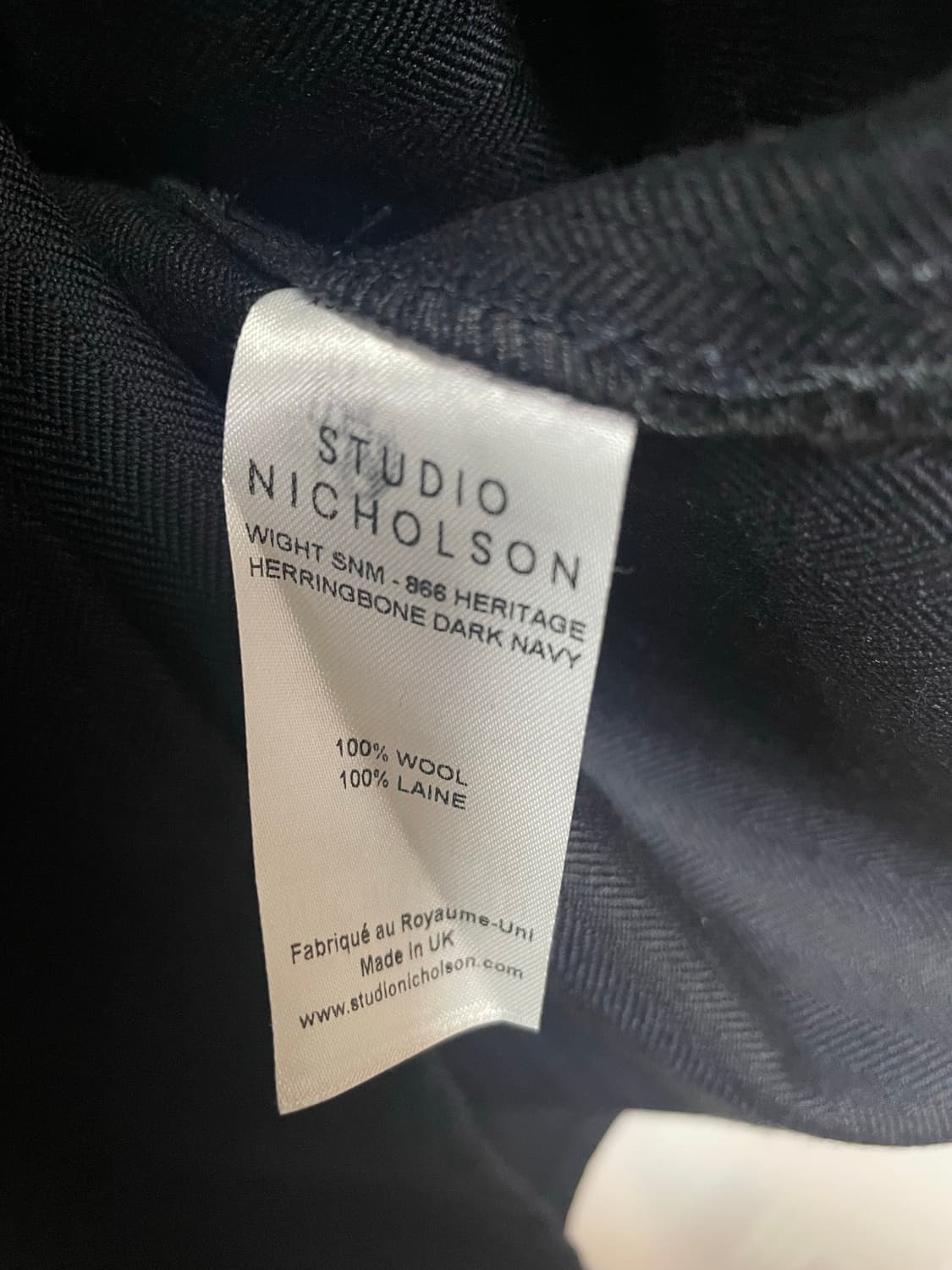 스튜디오 니콜슨 와이트 헤리티지 헤링본 자켓 다크 네이비 상품이미지6