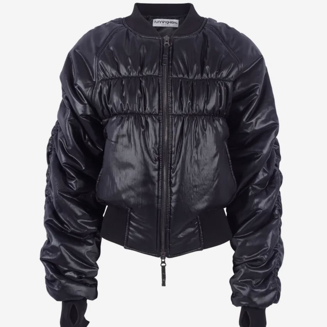 러닝하이 셔링 크롭 MA-1 자켓 [블랙] 상품이미지5