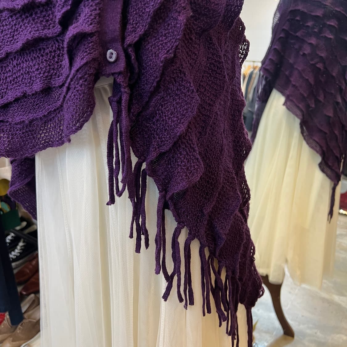 실크 캐시미어 니트 판초 케이프 상품이미지3