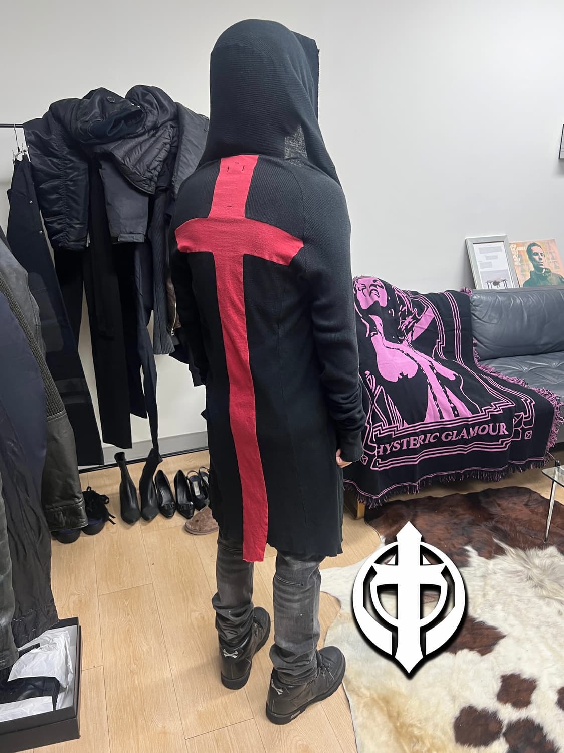 L.G.B. 백 레드 크로스 로브 가디건 상품이미지1