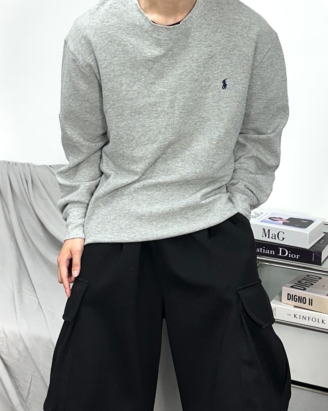 폴로 랄프로렌 그레이 와플티 XL 상품이미지2