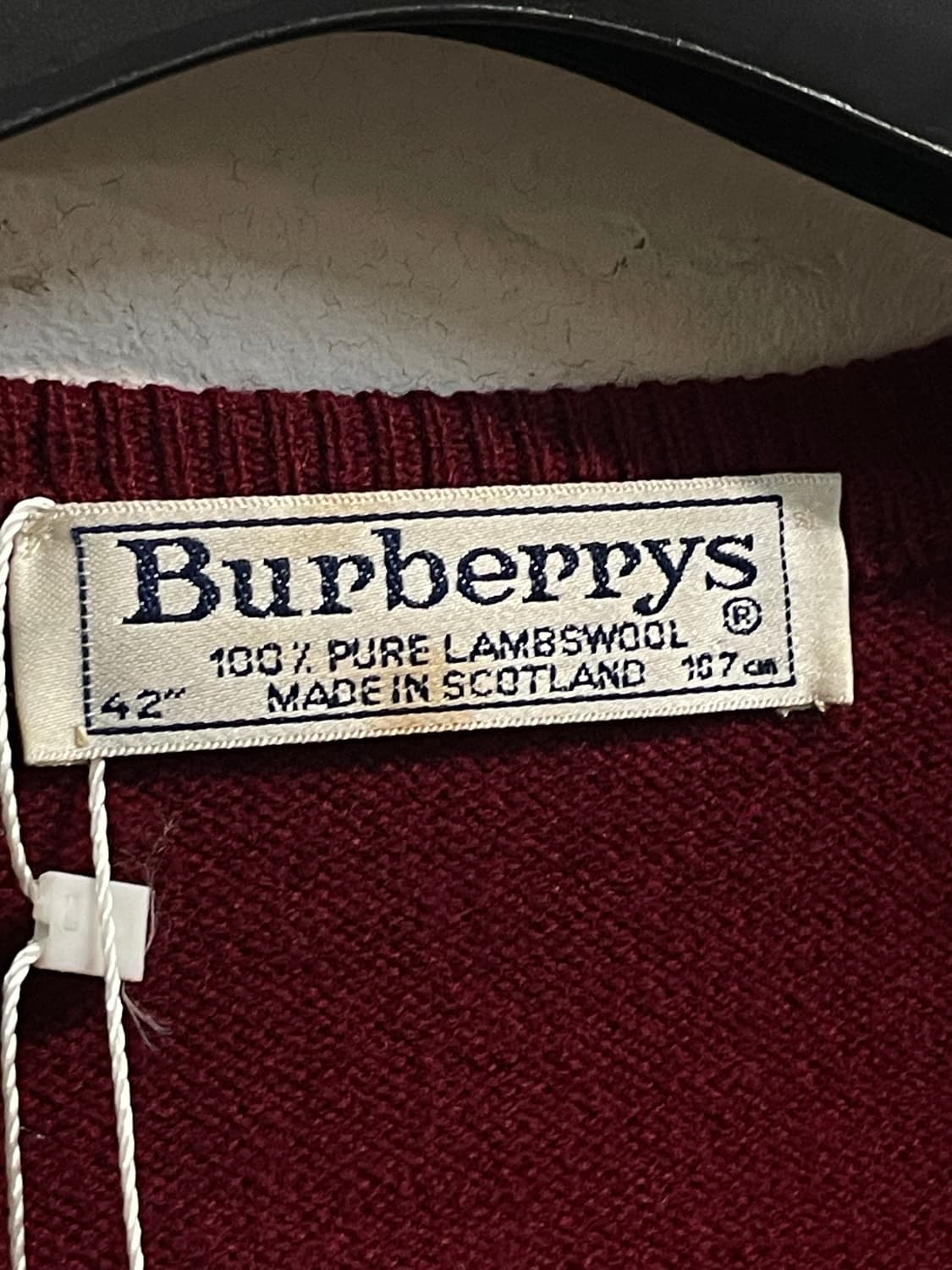 버버리 버건디 램스울 브이넥 니트 베스트 상품이미지3