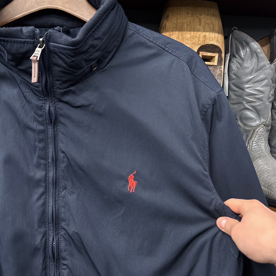 90s 폴로 랄프로렌 폴리쉘 플리스 페리자켓 밑단스트링 N621 상품이미지5