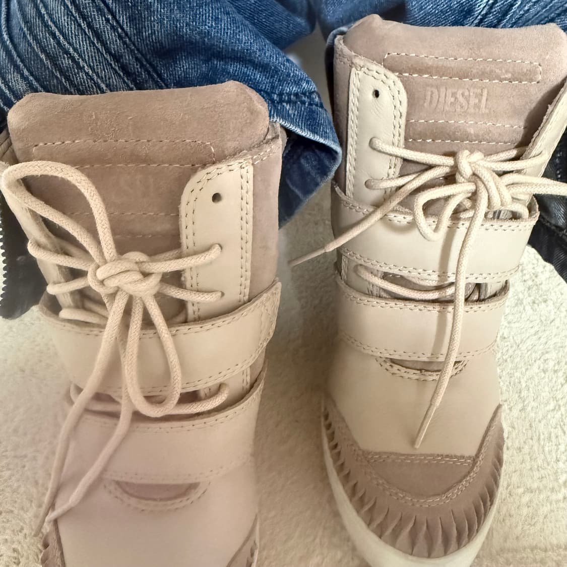 새신발✔️디젤 하이탑 웨지 스니커즈 에토프색 37 240🤎 상품이미지3