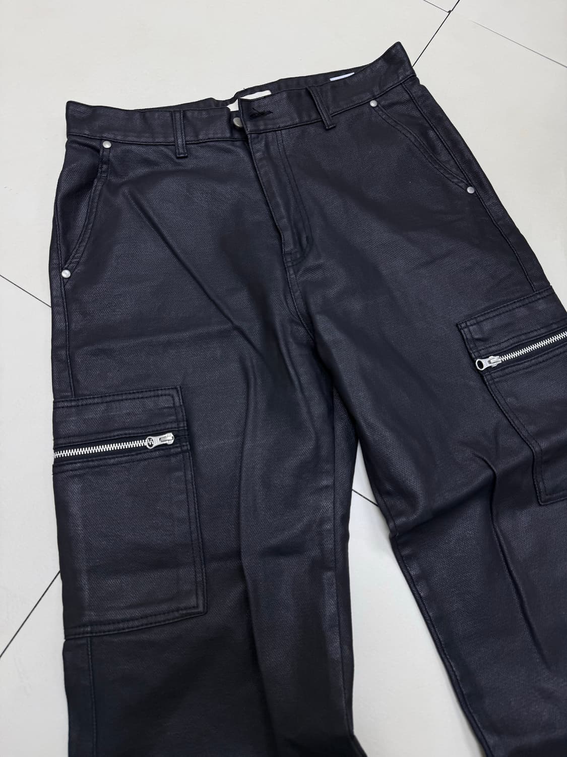 파브레가 카본 지퍼 세미 와이드 코팅 왁스 카고 팬츠 상품이미지3