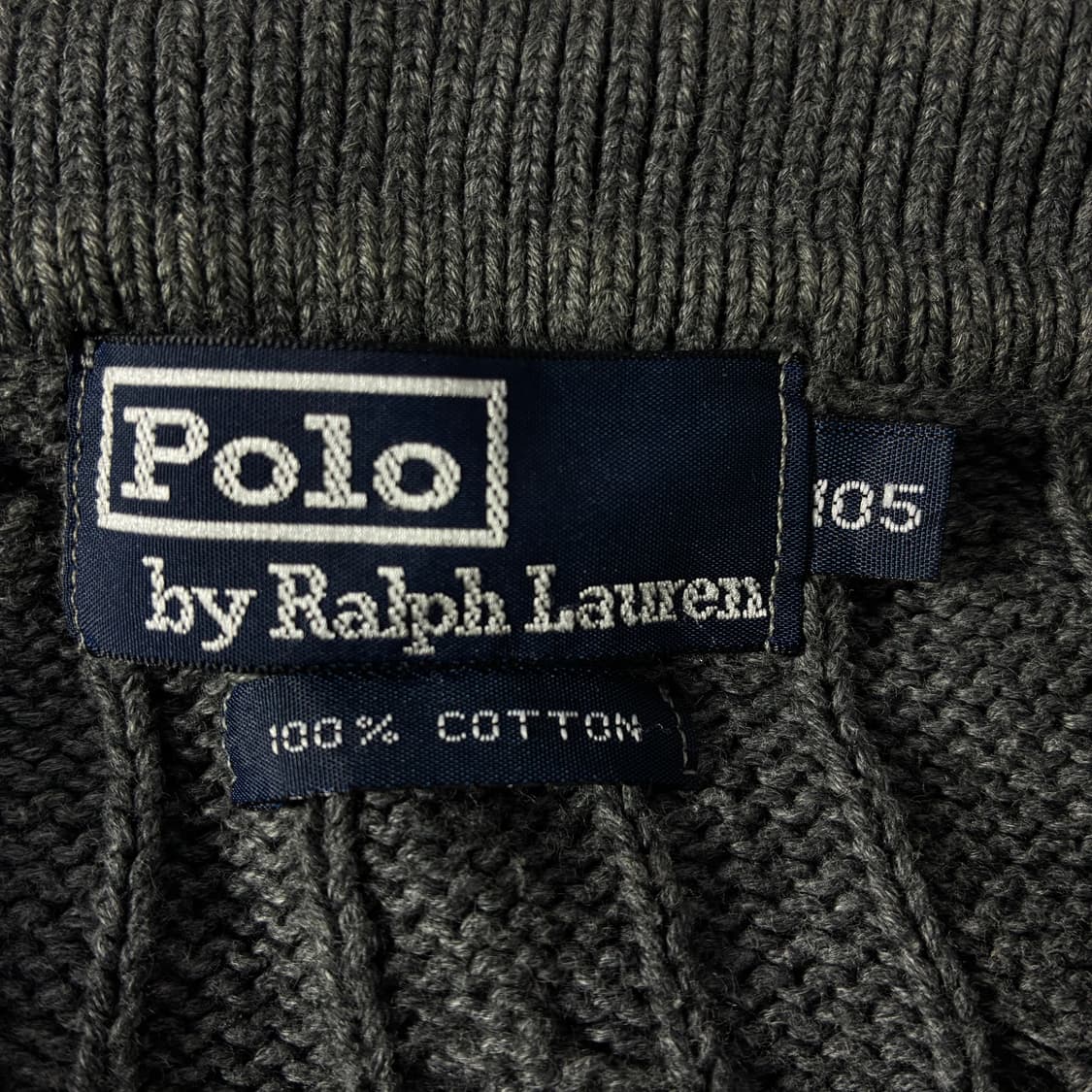 Polo  폴로 랄프로렌 자수 코튼 그레이 카라 꽈배기 니트 상품이미지5