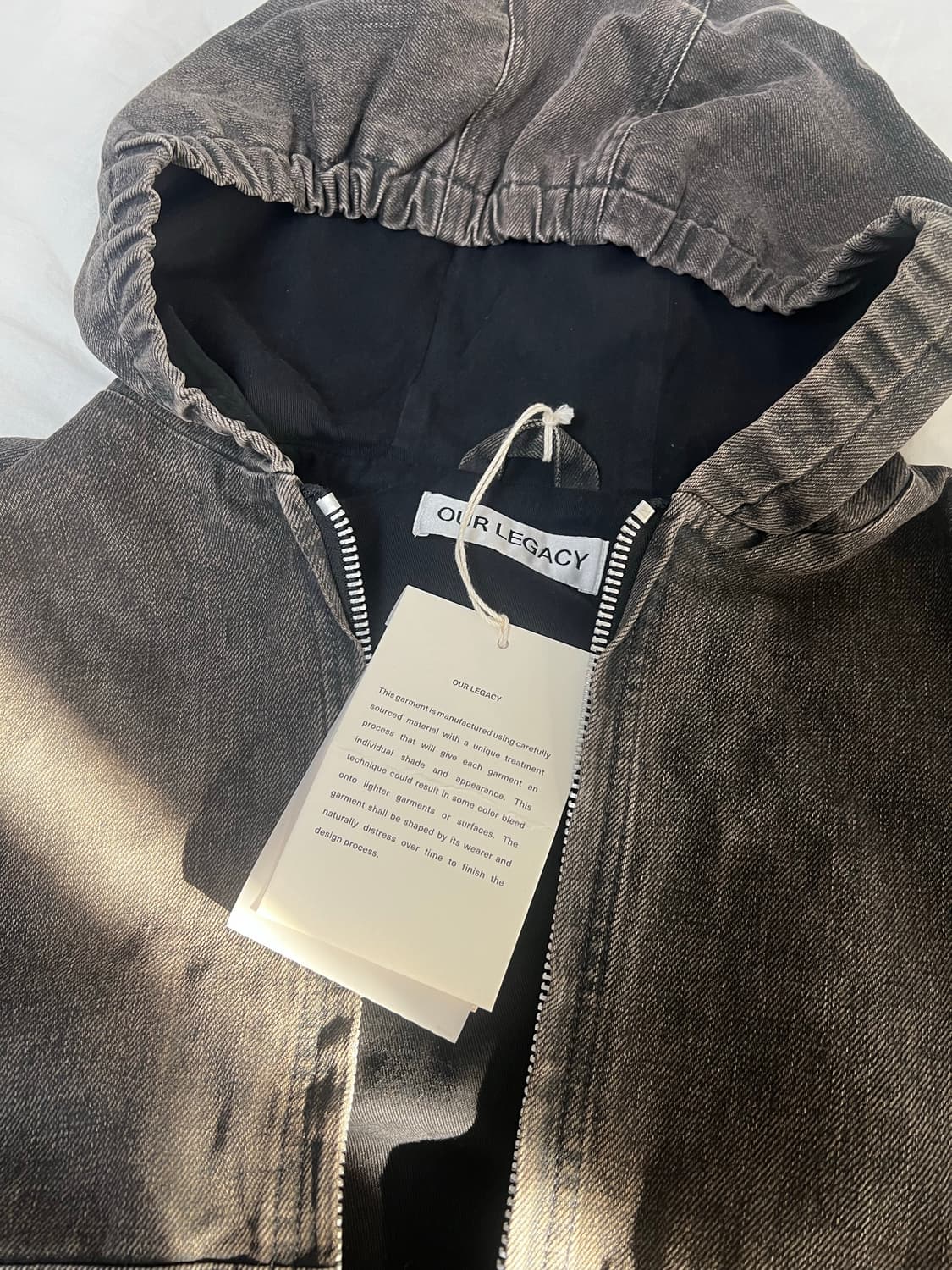 아워레가시 BANK 뱅크 후드 데님 자켓 코티드 블랙 48 상품이미지2