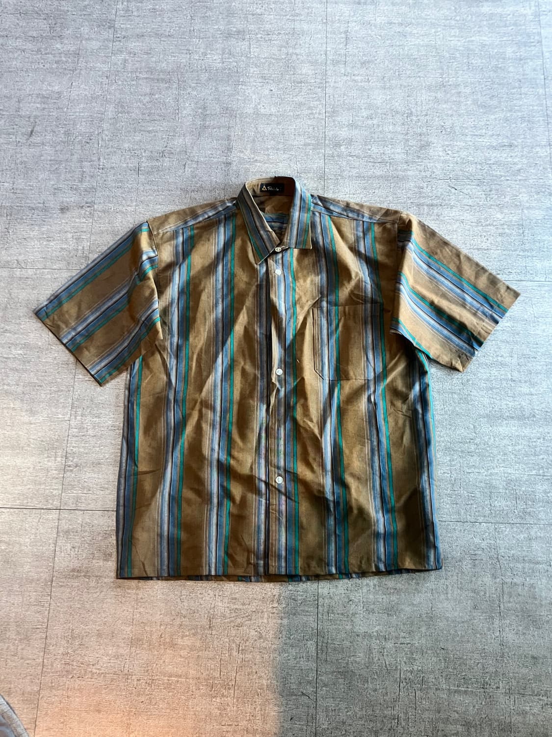 일본빈티지 Rataku 올드스쿨아메카지 복고풍 혁오풍 보헤미안 반팔셔츠 상품이미지1