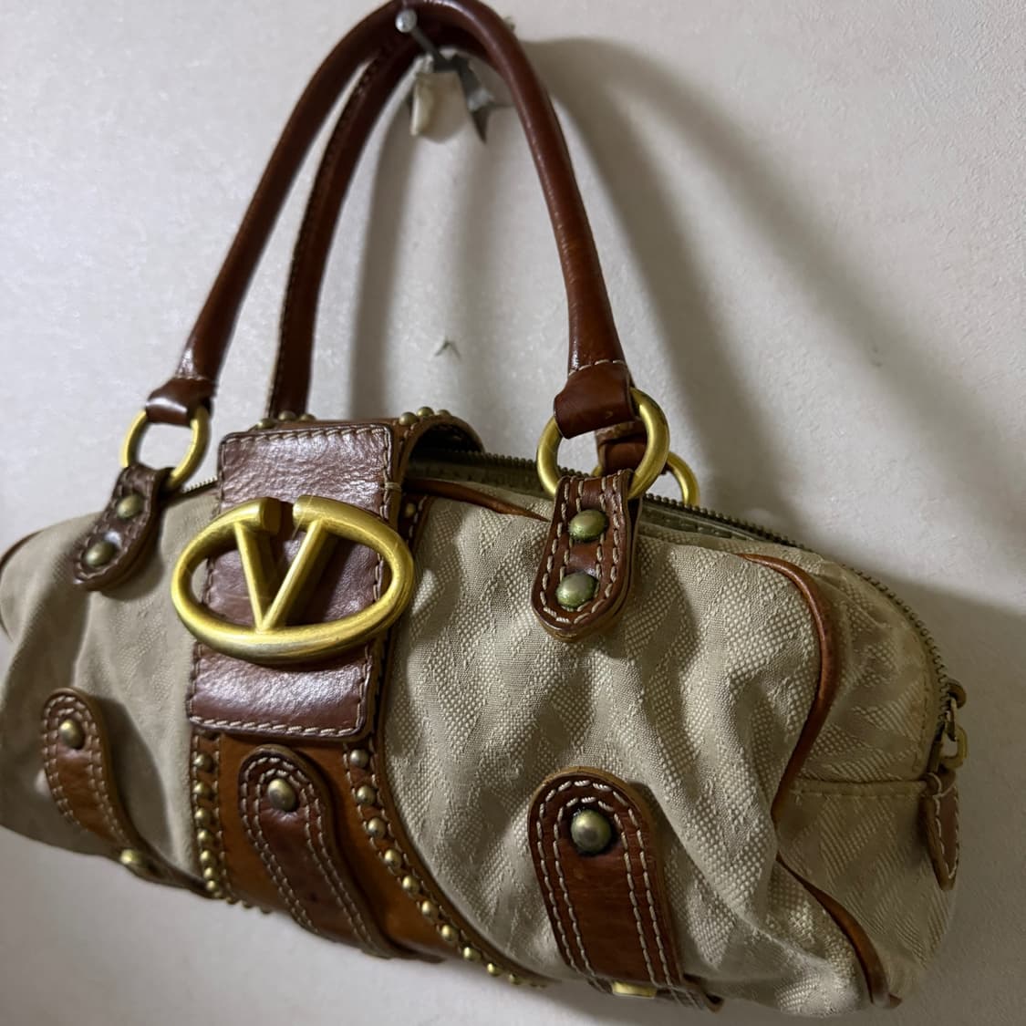 빈티지 발렌티노 V 로고 디테일 미니 토트백 상품이미지2