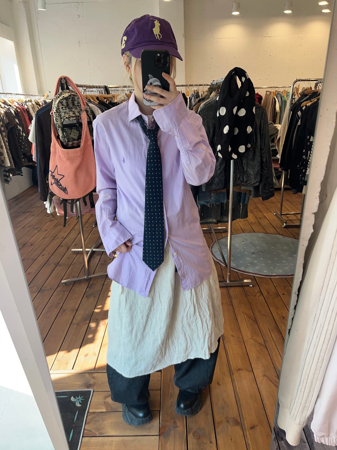 폴로 핑크 체크 셔츠 상품이미지5