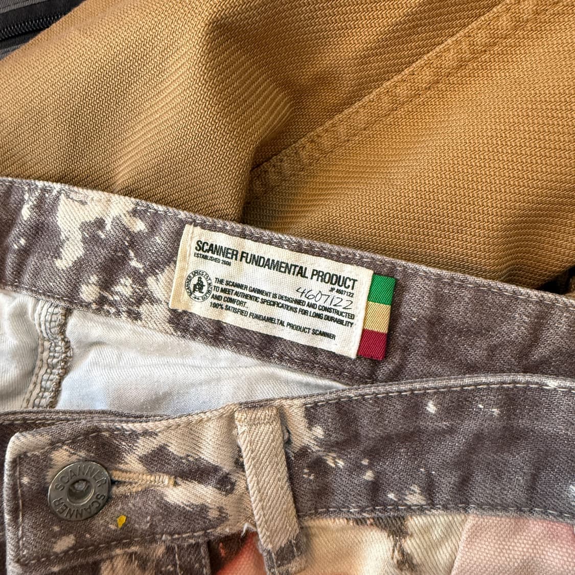 스캐너 에비스계 일본스트릿 페인팅 페이딩 패치워크 데님 팬츠 34 상품이미지6