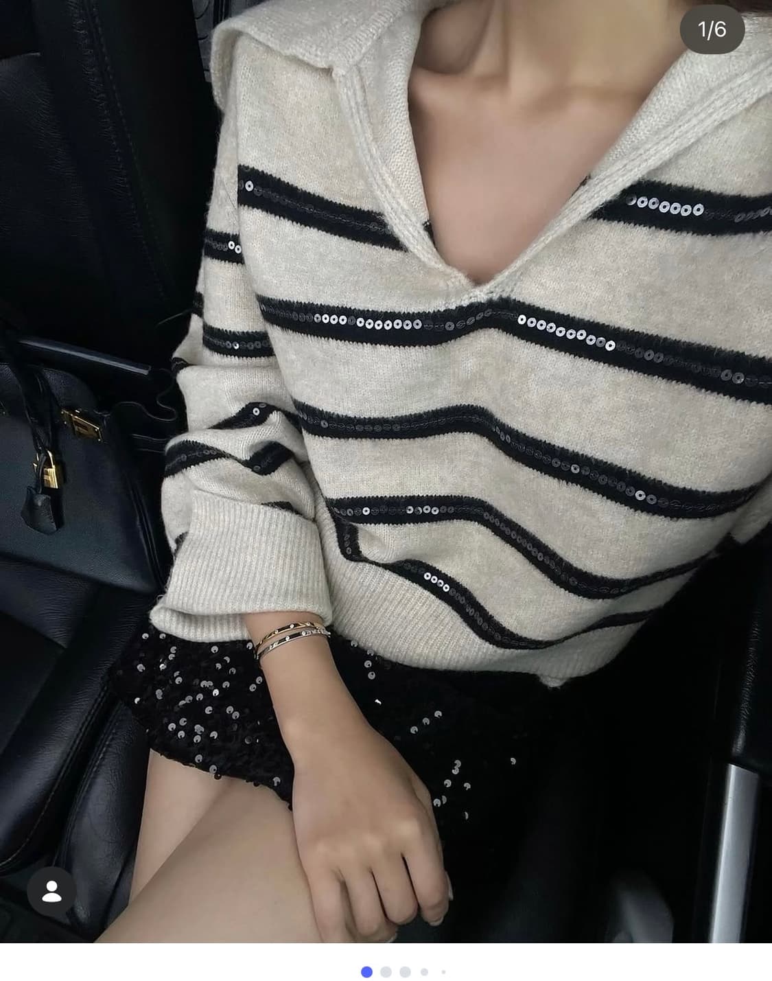 Delia Stripe Sequin Knit 상품이미지5