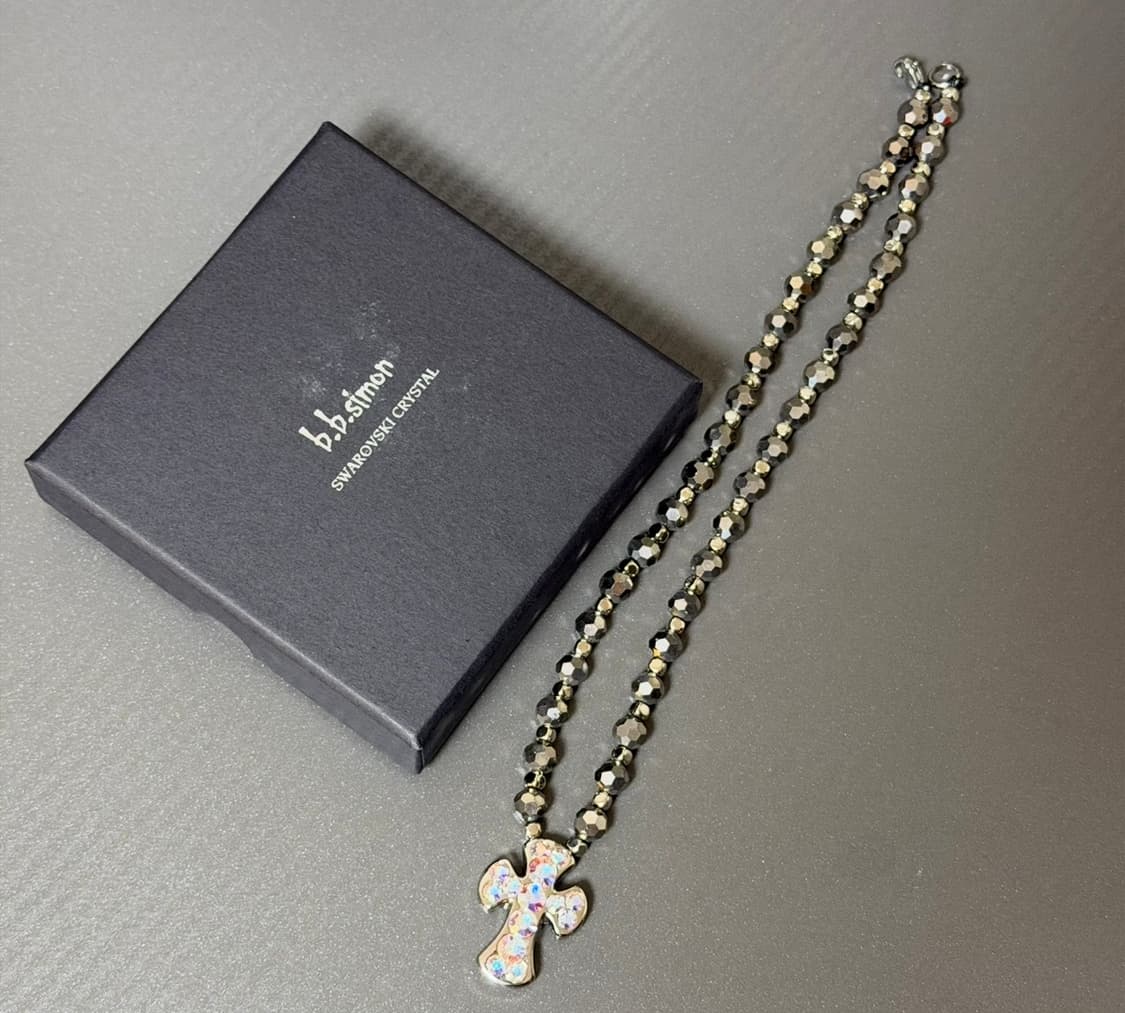 (20inch) b.b.simon 비비시몬 스와로브스키 목걸이 실버 상품이미지5