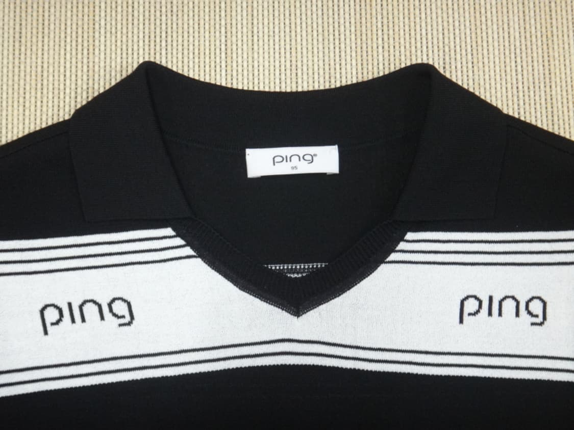 (95) PING 핑 카라 로고 브이넥 배색 니트 여성 상품이미지7