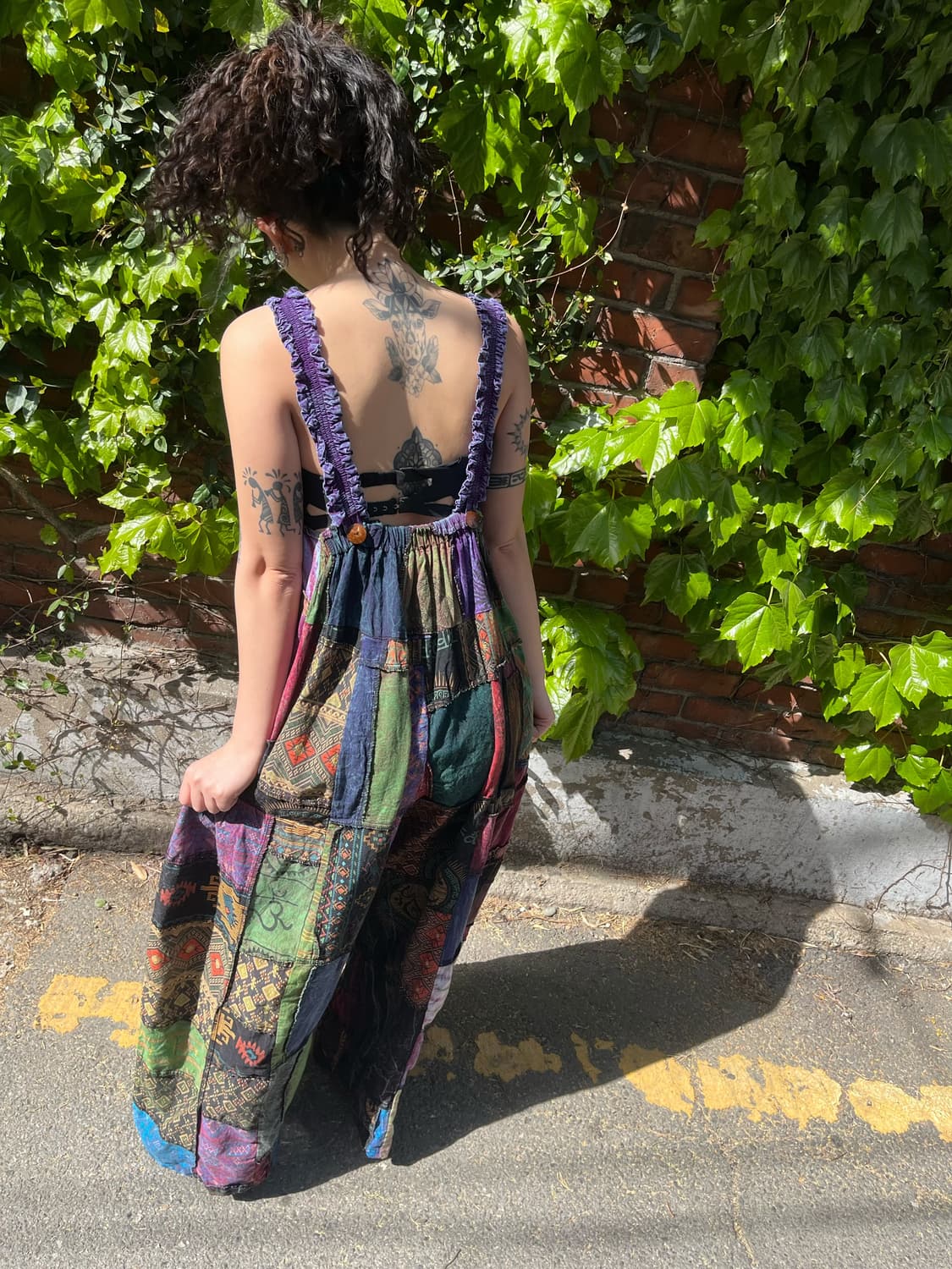 보라 히피 에스닉 패치워크 멜빵 점프수트 상품이미지7