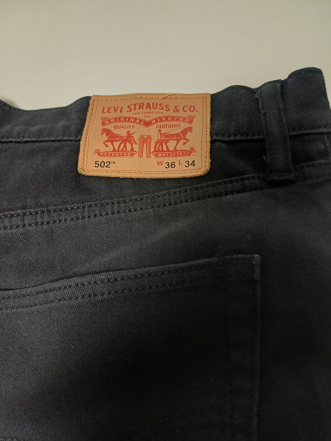 [W36] 리바이스 502 테이퍼드 블랙 스트레치 진 (상태 좋음) 상품이미지1