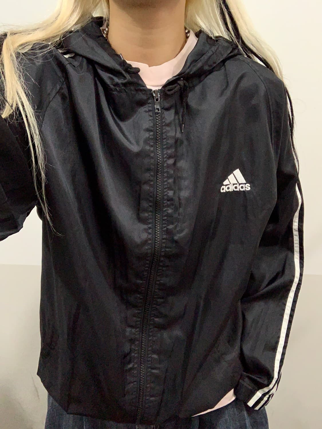(빈티지)Adidas 아디다스 올드스쿨 삼선 후드 윈드브레이커 상품이미지1