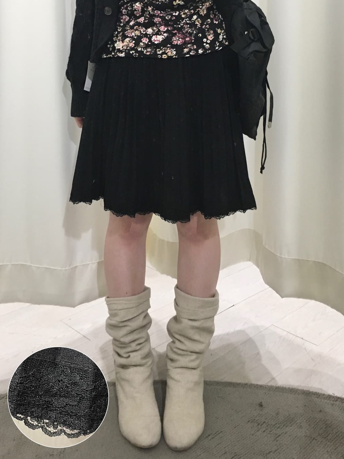 lace pleats skirt 상품이미지1