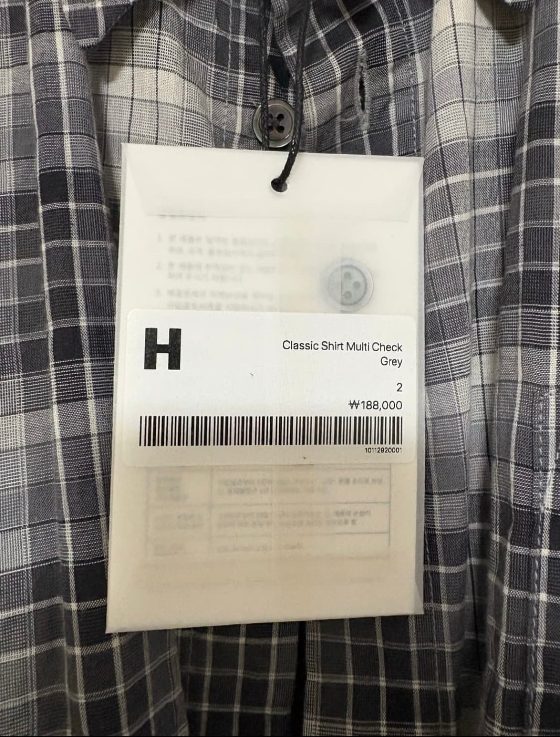 해칭룸 셔츠 classic shirt multi check grey 상품이미지2