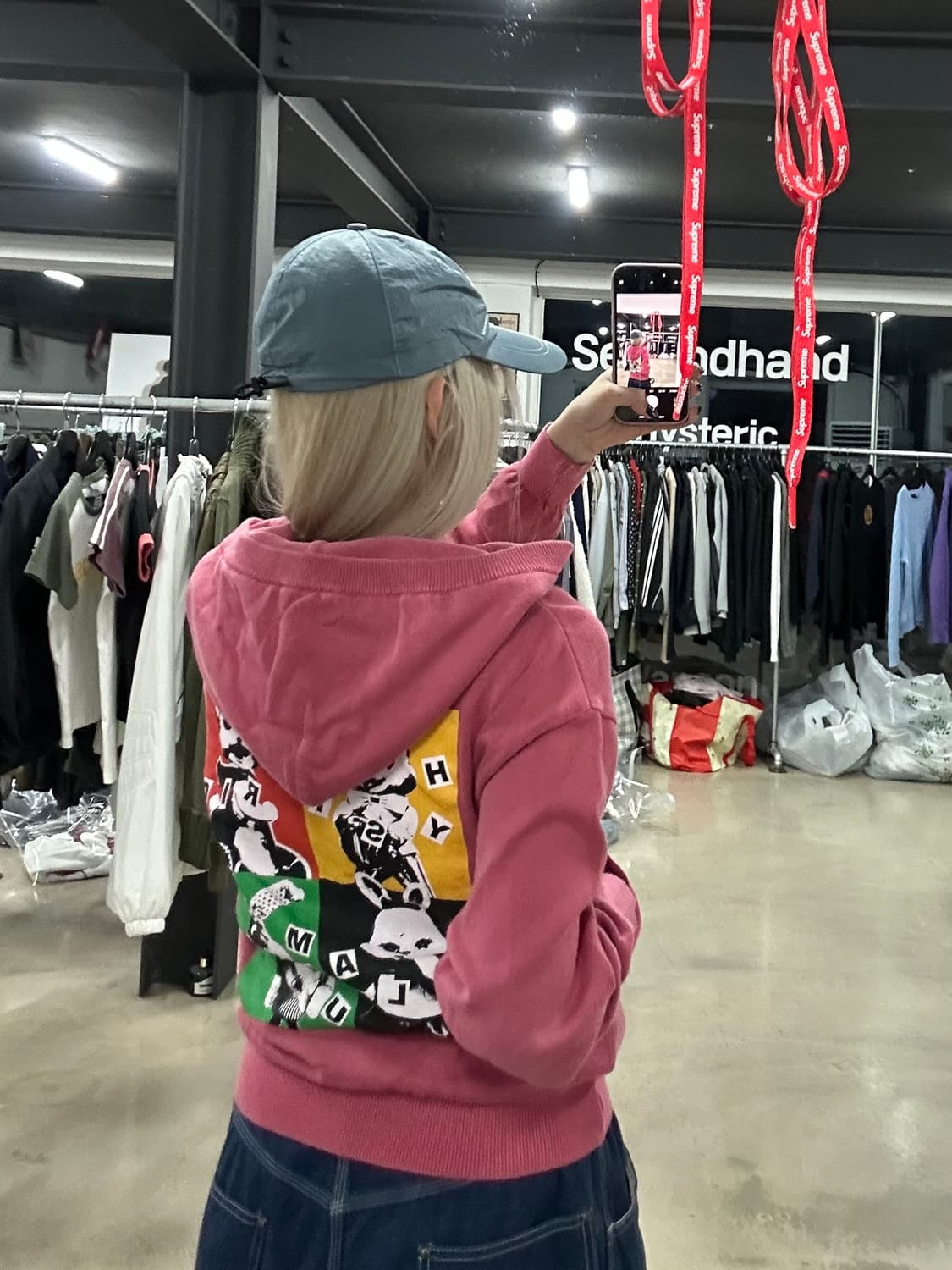 히스테릭 글래머 버니 프린팅 후드 니트 집업 상품이미지4