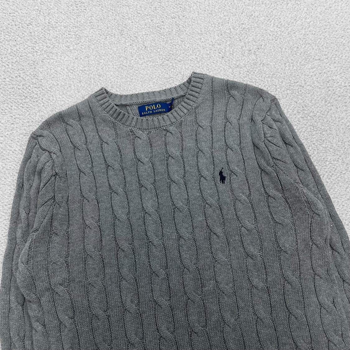 폴로 랄프로렌 포니 로고 케이블 니트 그레이 상품이미지2