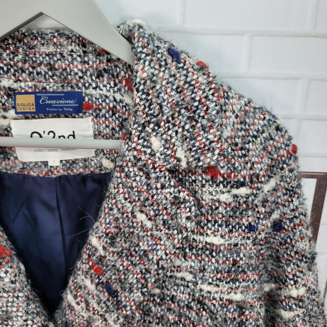 한섬 오즈세컨 트위드 진주 자켓 1사이즈 상품이미지3