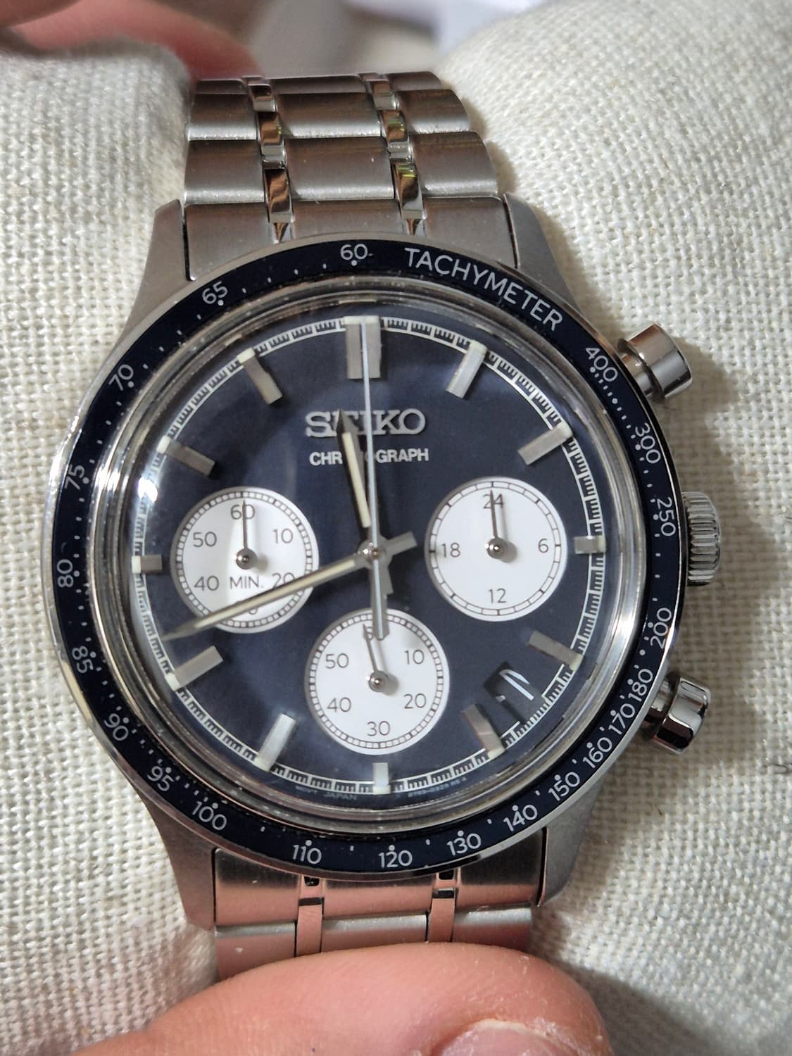 세이코 SSB477 청판 38mm 세이코 크로노크래프 빈티지느낌 검정 상품이미지2