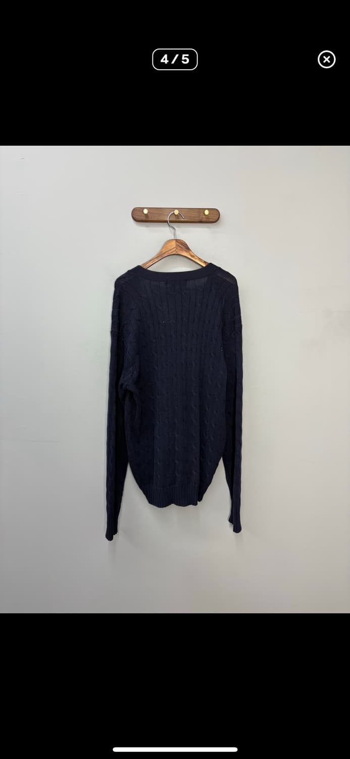 폴로 랄프로렌 골프방패자수로고 케이블 니트코튼 브이넥 가디건 H1071 상품이미지4