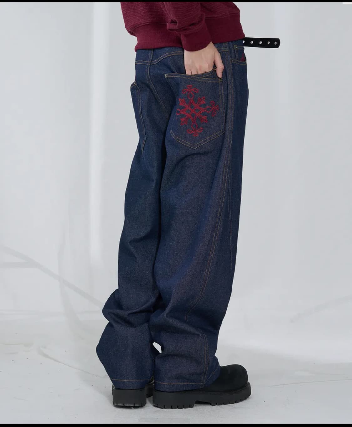 슬로우애시드 백로고 데님팬츠 상품이미지2