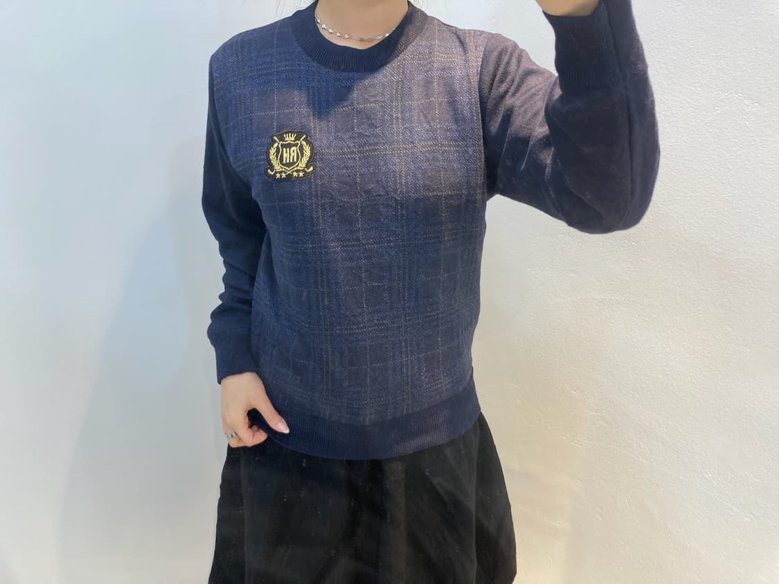 체크 니트 맨투맨 상품이미지1