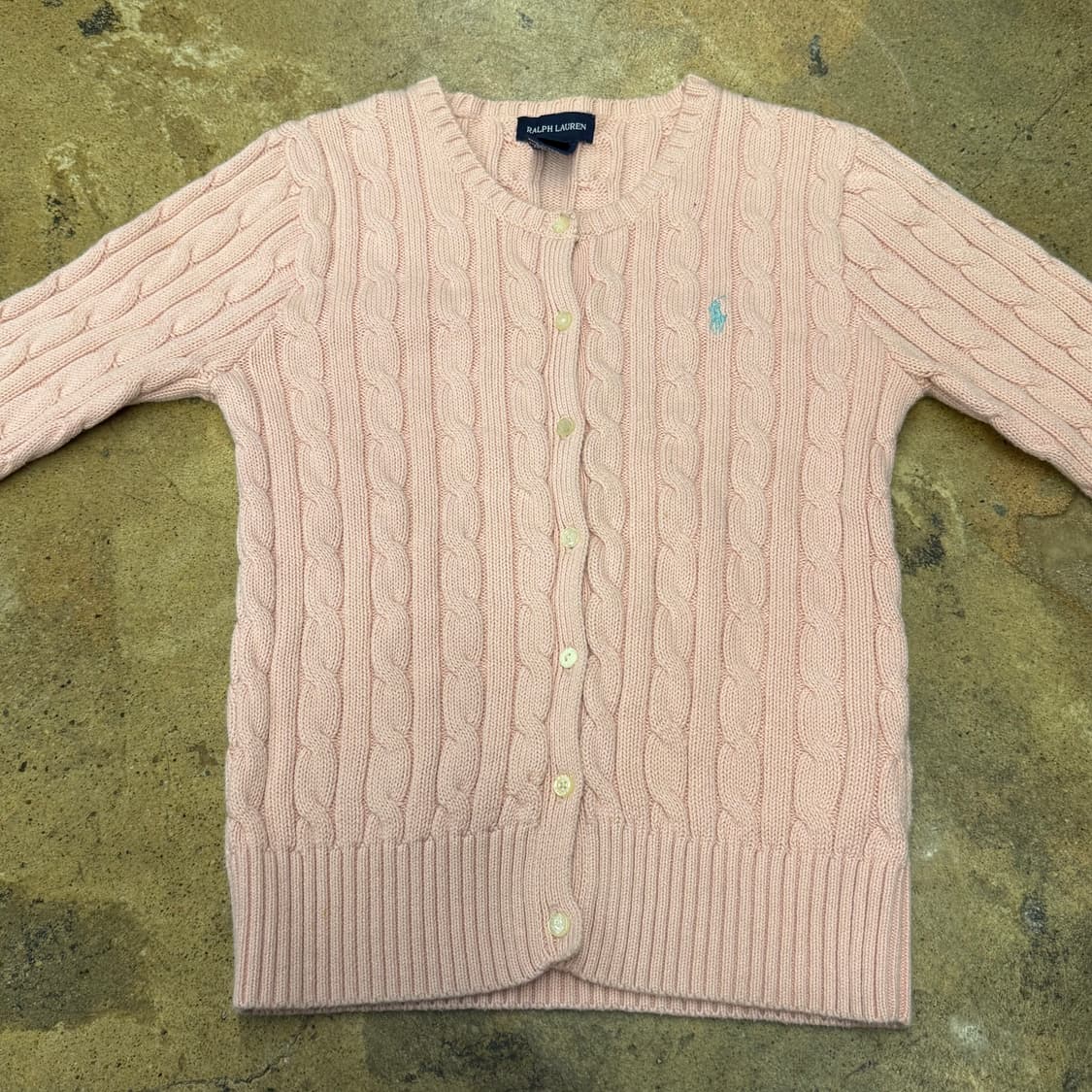폴로 랄프로렌 딸기우유 꽈배기 니트 가디건  상품이미지3