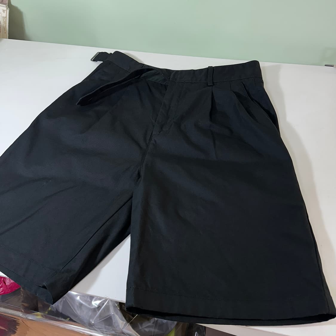 M 무신사스탠다드 투턱 치노반바지 버클쇼츠 상품이미지1