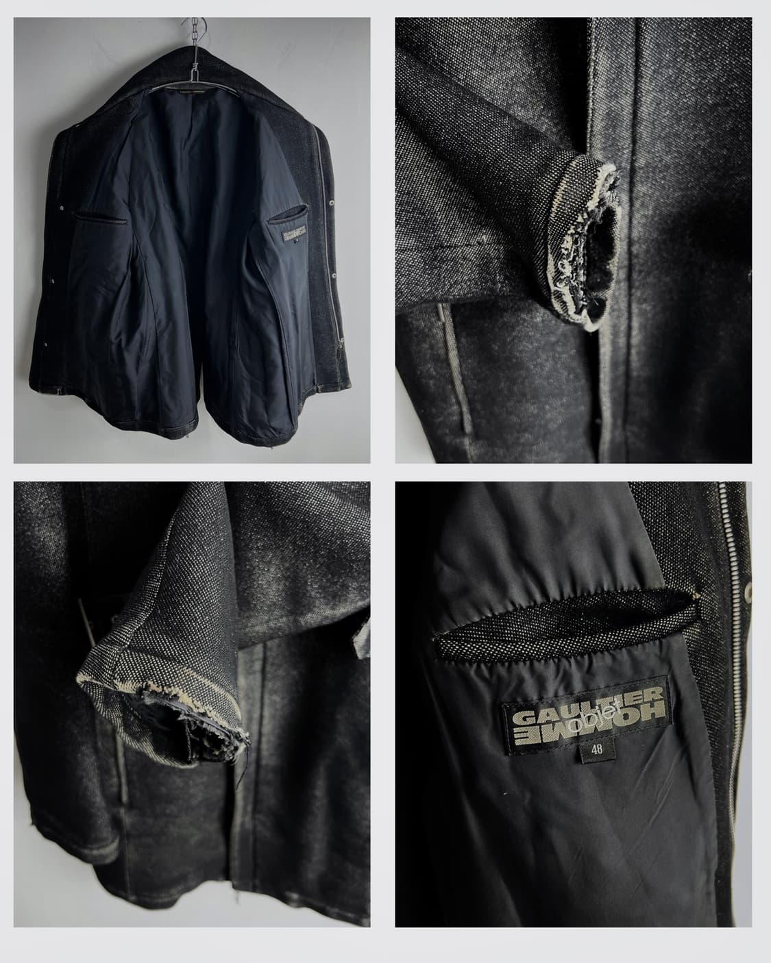 장 폴 고티에 옴므 오브젝트 하이넥 울 코트 상품이미지8