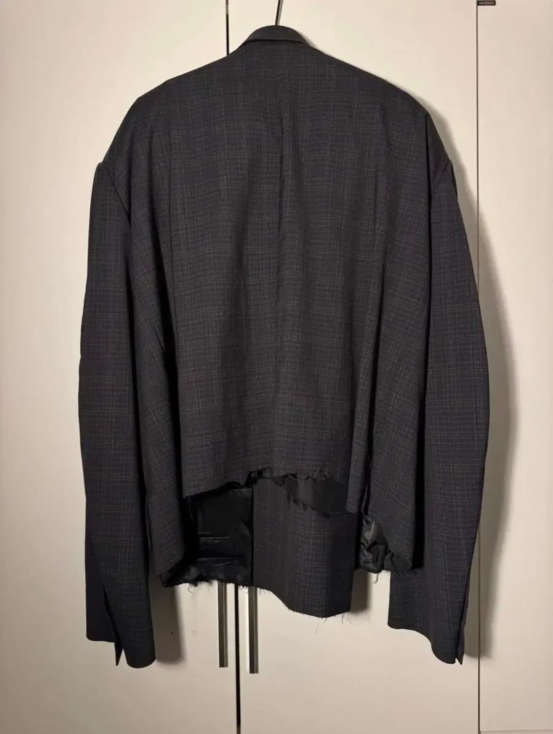 [1, S] 발렌시아가 22 summer 크롭 블레이저 그레이체크 셋업 상품이미지4