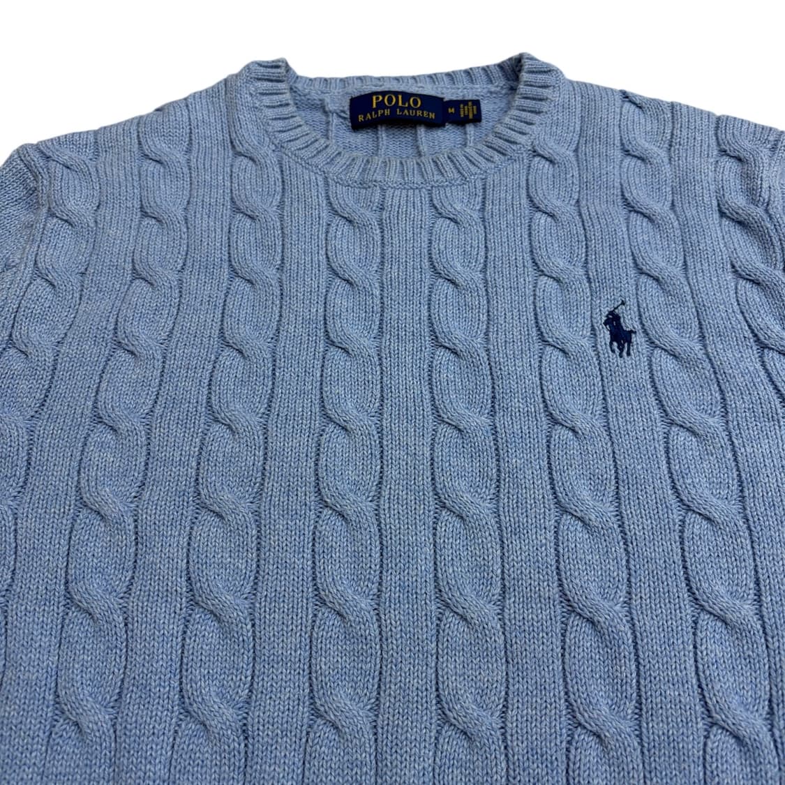폴로 랄프로렌 아이스 블루 케이블 꽈배기 니트 m 실측 100 l 정도 상품이미지3
