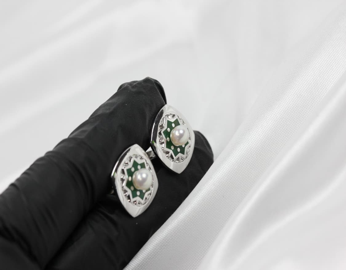 미키모토 천연진주 A등급 유광 남자 명품 커프스 상품이미지8