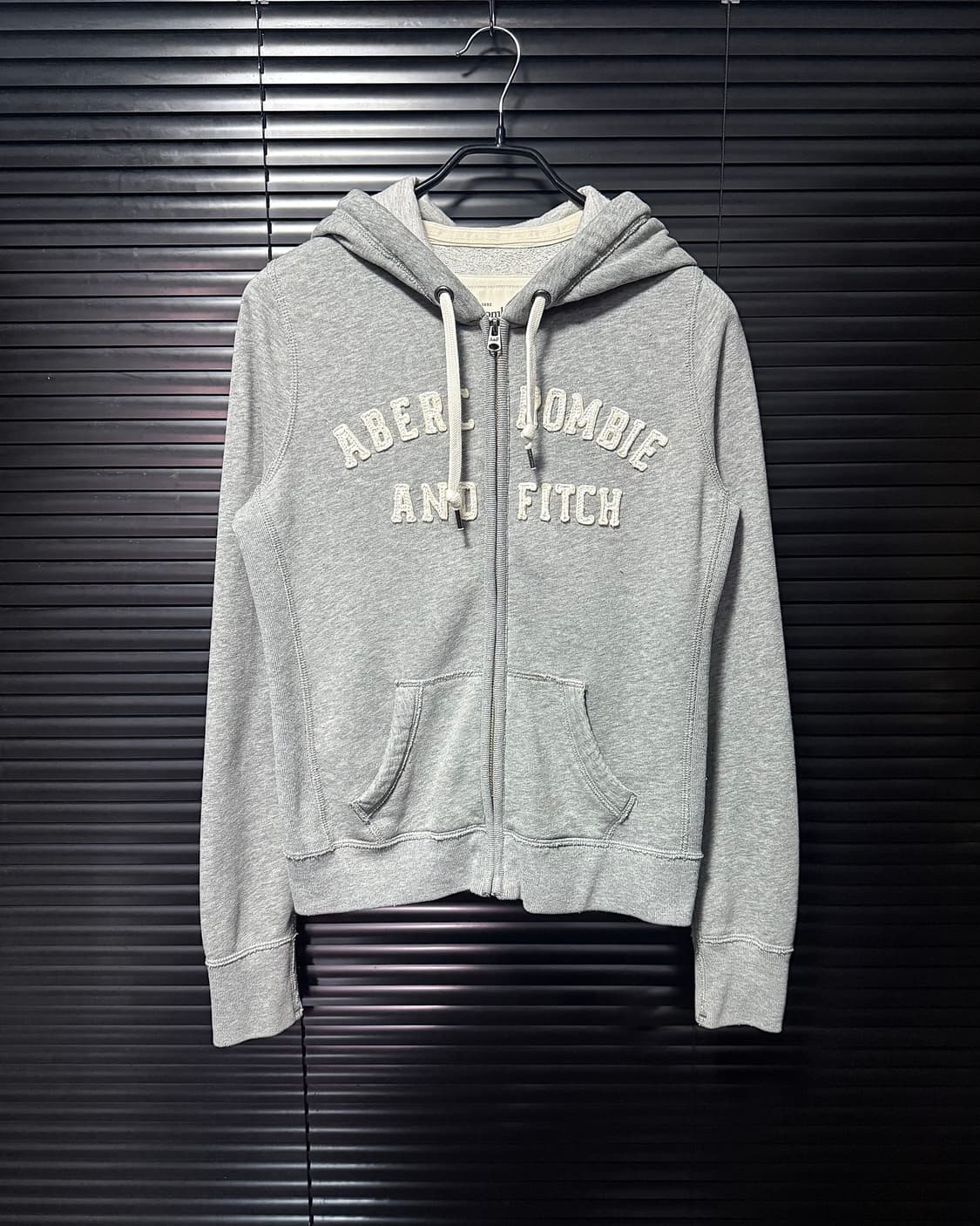 아베크롬비 후드 집업 스웻 M 95 y2k 그레이 회색 피치 기모 빈티지 상품이미지2