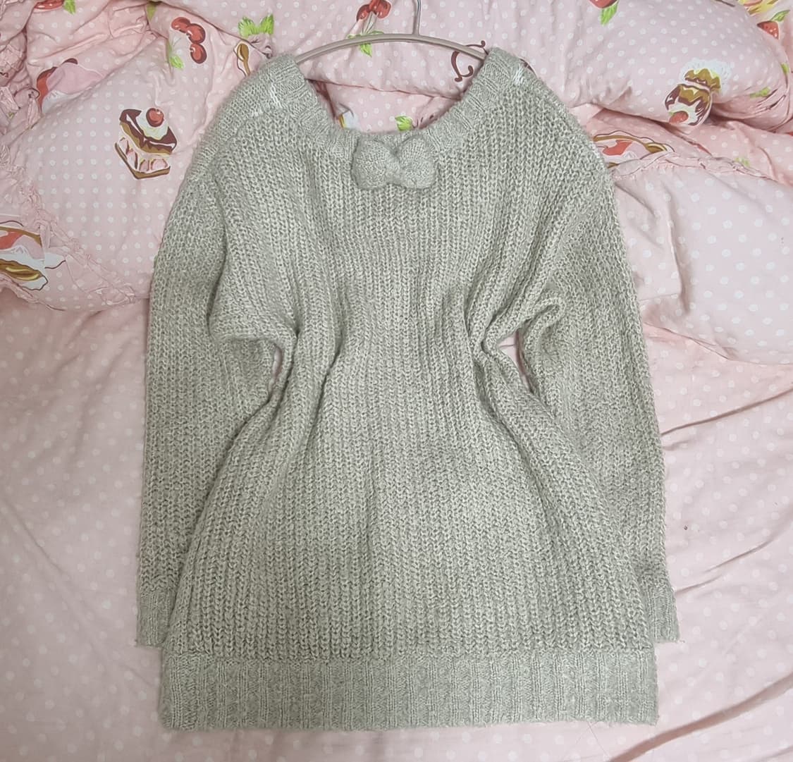 리즈리사 레터링 하트 큐빅 리본니트 라떼갸루 히메갸루 핀터레스트 엑시즈팜 상품이미지2