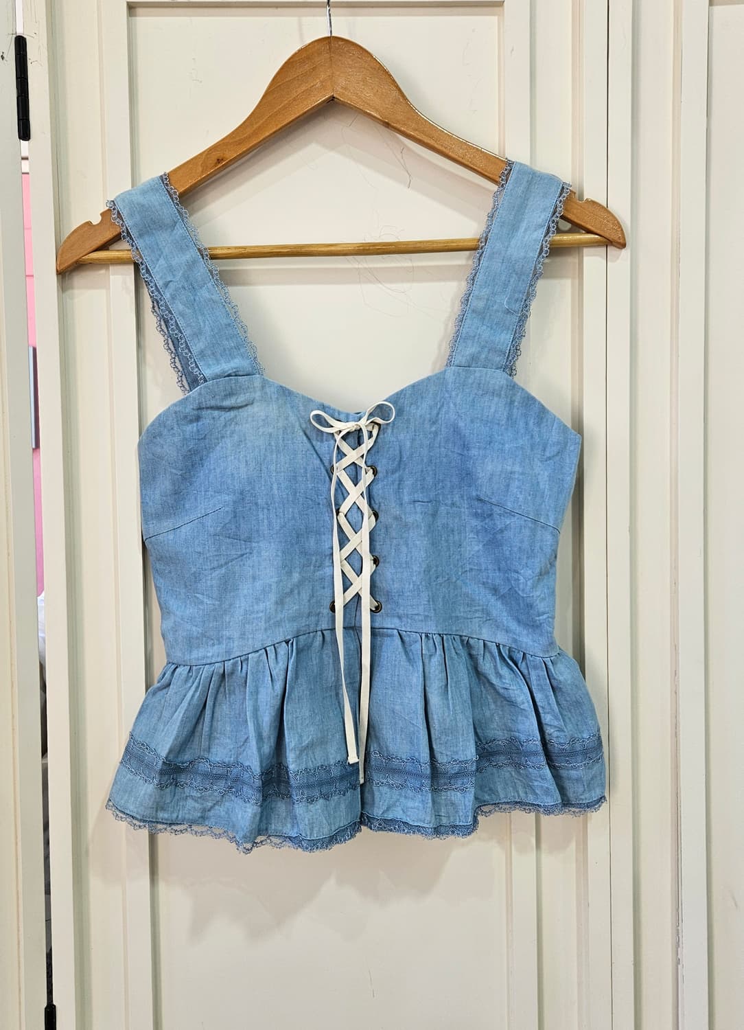 하늘 레이스 코르셋 뷔스티에 상품이미지1