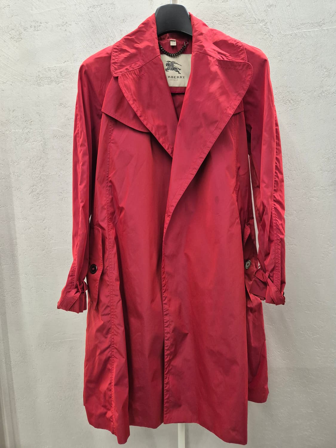 버버리 싱글 트렌치 코트 레드 UK8 상품이미지2