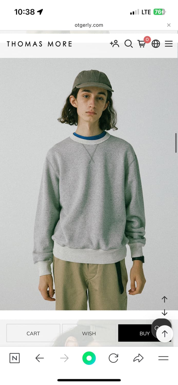 토마스모어 그레이 스웻 셔츠 새제품 L 맨투맨 상품이미지5