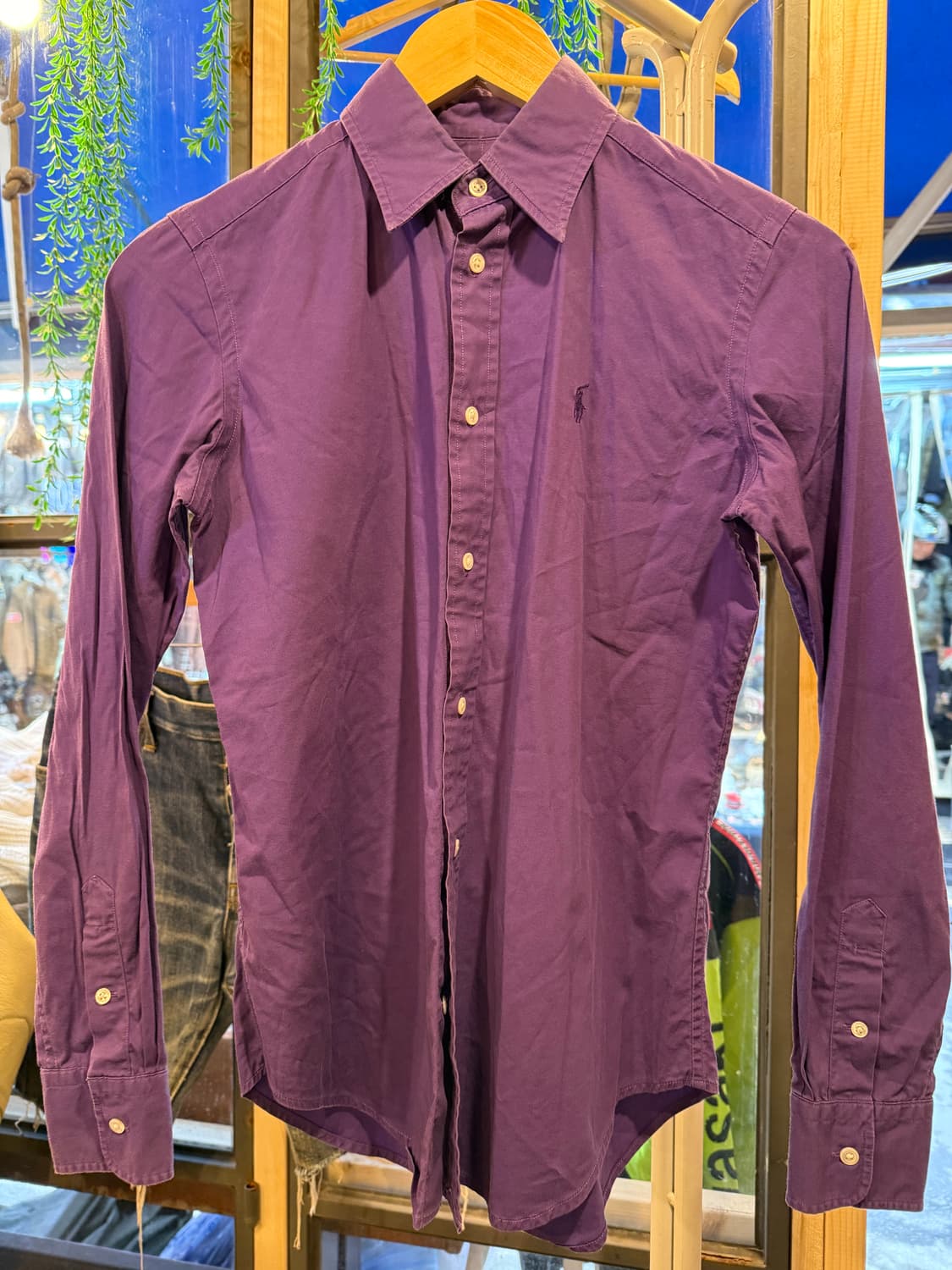 폴로 랄프로렌 퍼플포니 퍼플 슬림핏 셔츠 상품이미지1