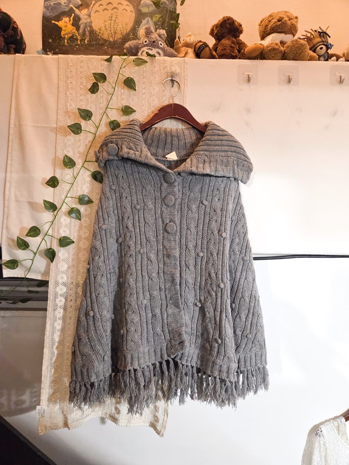 그레이 케이프 가디건 상품이미지1